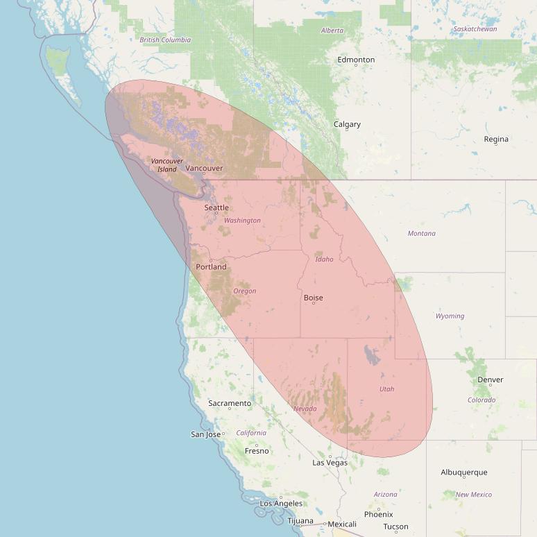 Nuview Alpha at 83&deg; W downlink Ku-band WKU01 User Spot beam coverage map