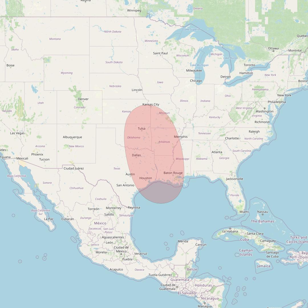 Nuview Alpha at 83&deg; W downlink Ku-band WKU07 User Spot beam coverage map