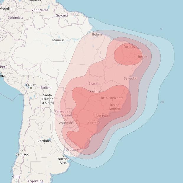 Star One D1 at 84° W downlink Ku-band Brazil beam coverage map