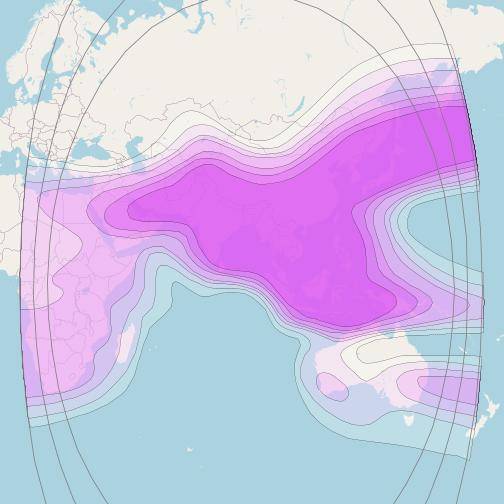 Measat 3A at 91° E downlink C-band Global Beam coverage map