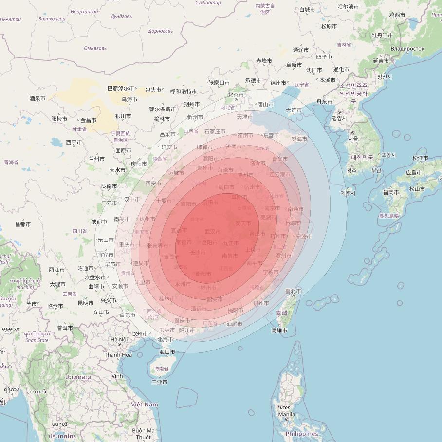 SES 12 at 95° E downlink Ku-band NE08 Spot beam coverage map