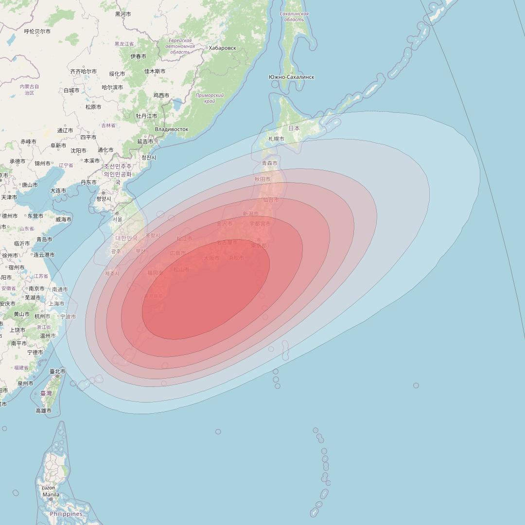 SES 12 at 95° E downlink Ku-band NE10 Spot beam coverage map