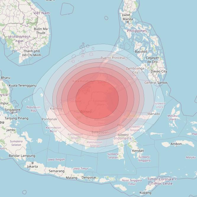 SES 12 at 95° E downlink Ku-band SE09 Spot beam coverage map