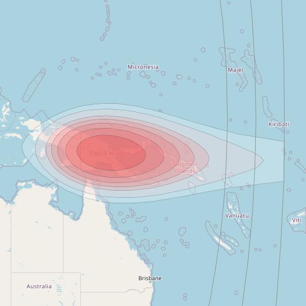SES 12 at 95° E downlink Ku-band SE16 Spot beam coverage map