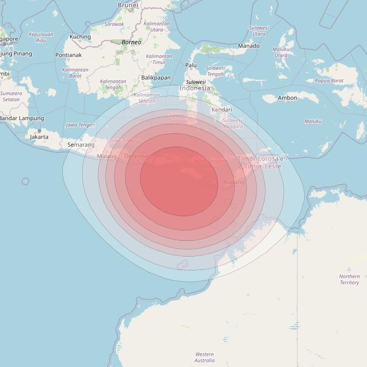 SES 12 at 95° E downlink Ku-band SE17 Spot beam coverage map