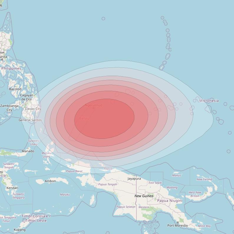 SES 12 at 95° E downlink Ku-band SE21 Spot beam coverage map