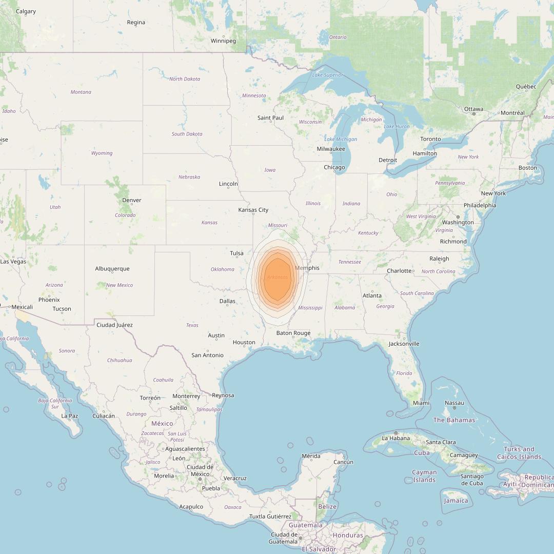 Spaceway 3 at 95° W downlink Ka-band Spot SPD19 beam coverage map