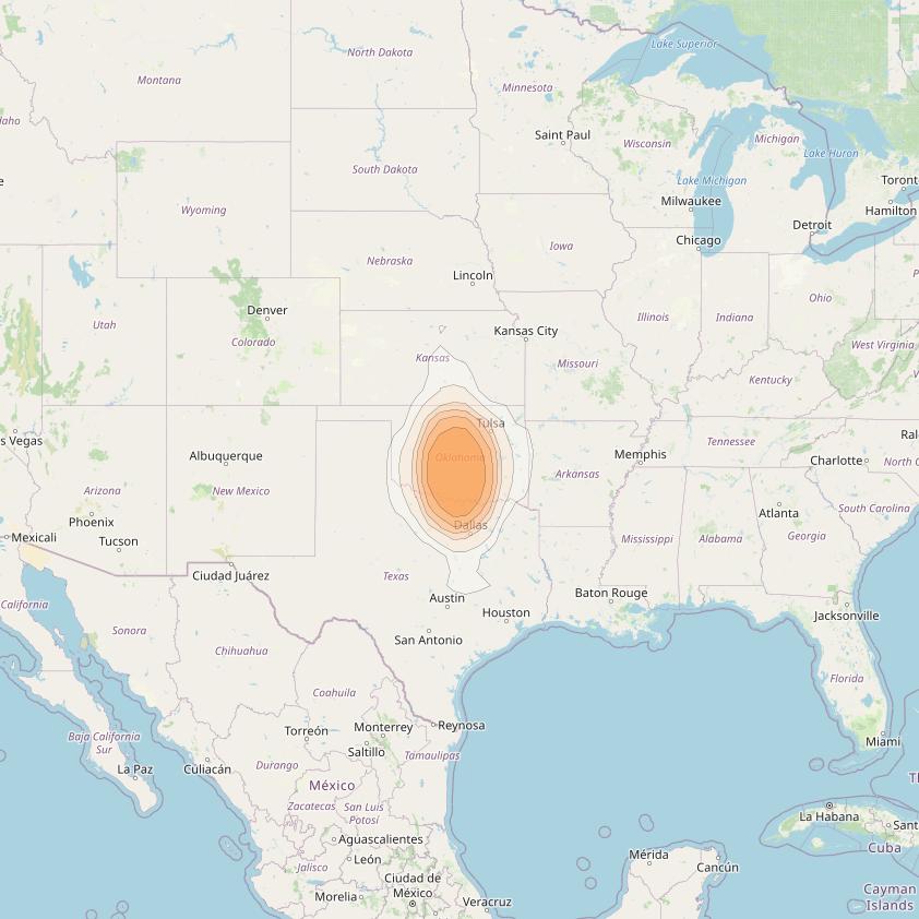 Spaceway 3 at 95° W downlink Ka-band Spot SPD20 beam coverage map