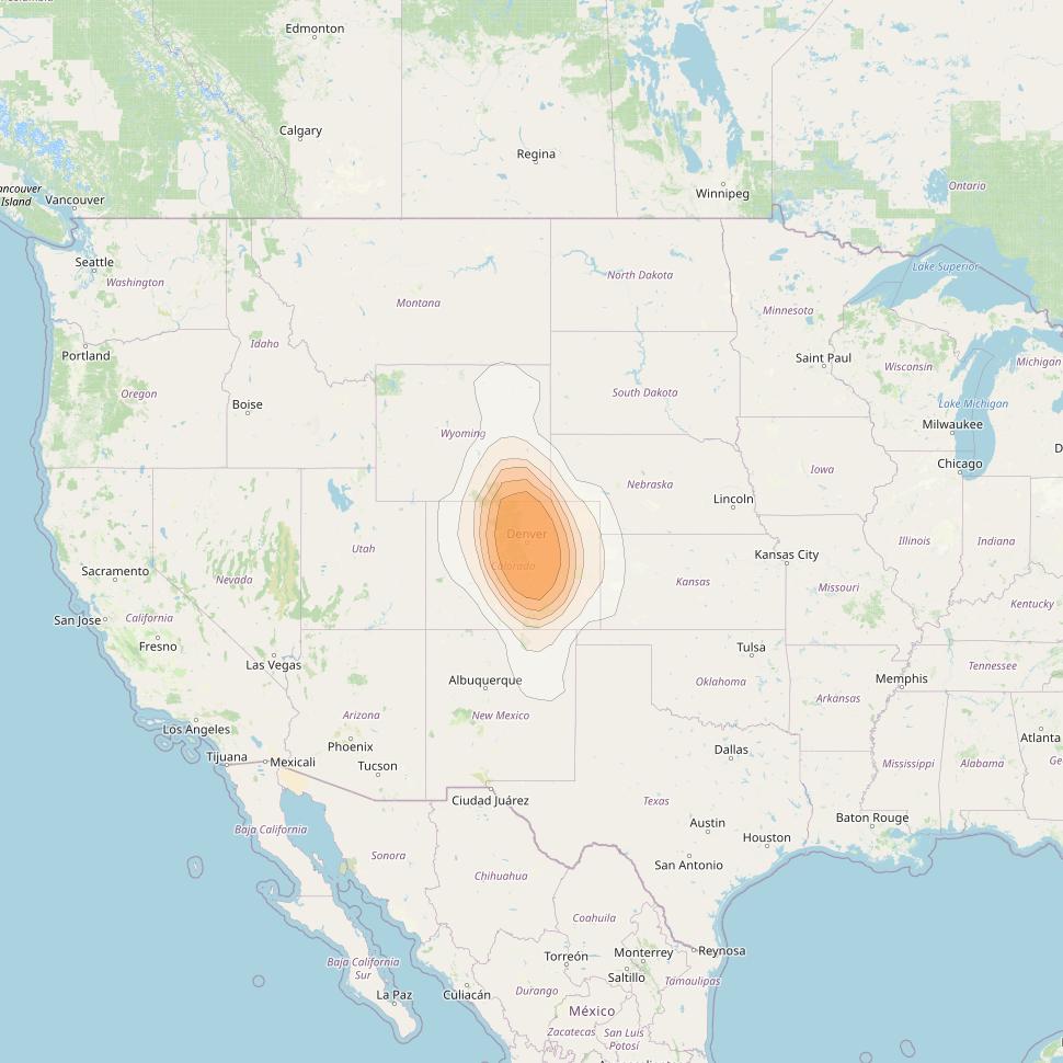 Spaceway 3 at 95° W downlink Ka-band Spot SPD9 beam coverage map