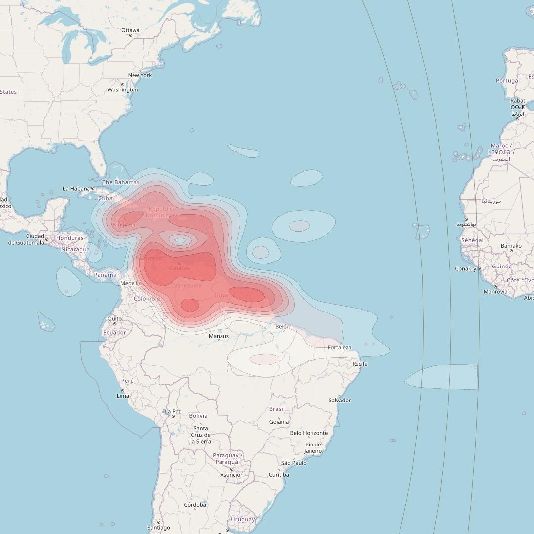 Intelsat 30 at 95° W downlink Ku-band R1R beam coverage map