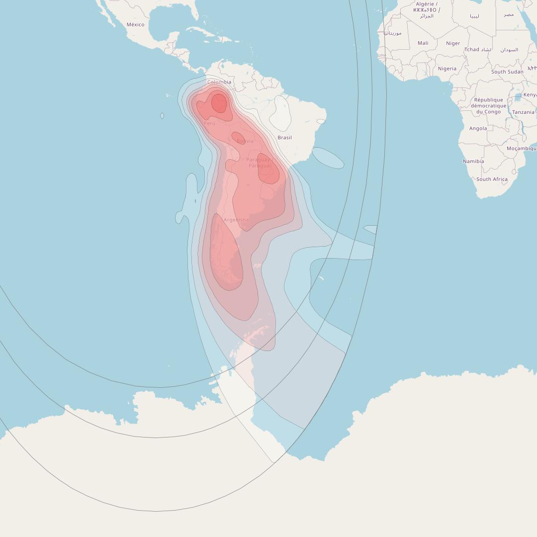 Intelsat 31 at 95° W downlink Ku-band R3RD beam coverage map