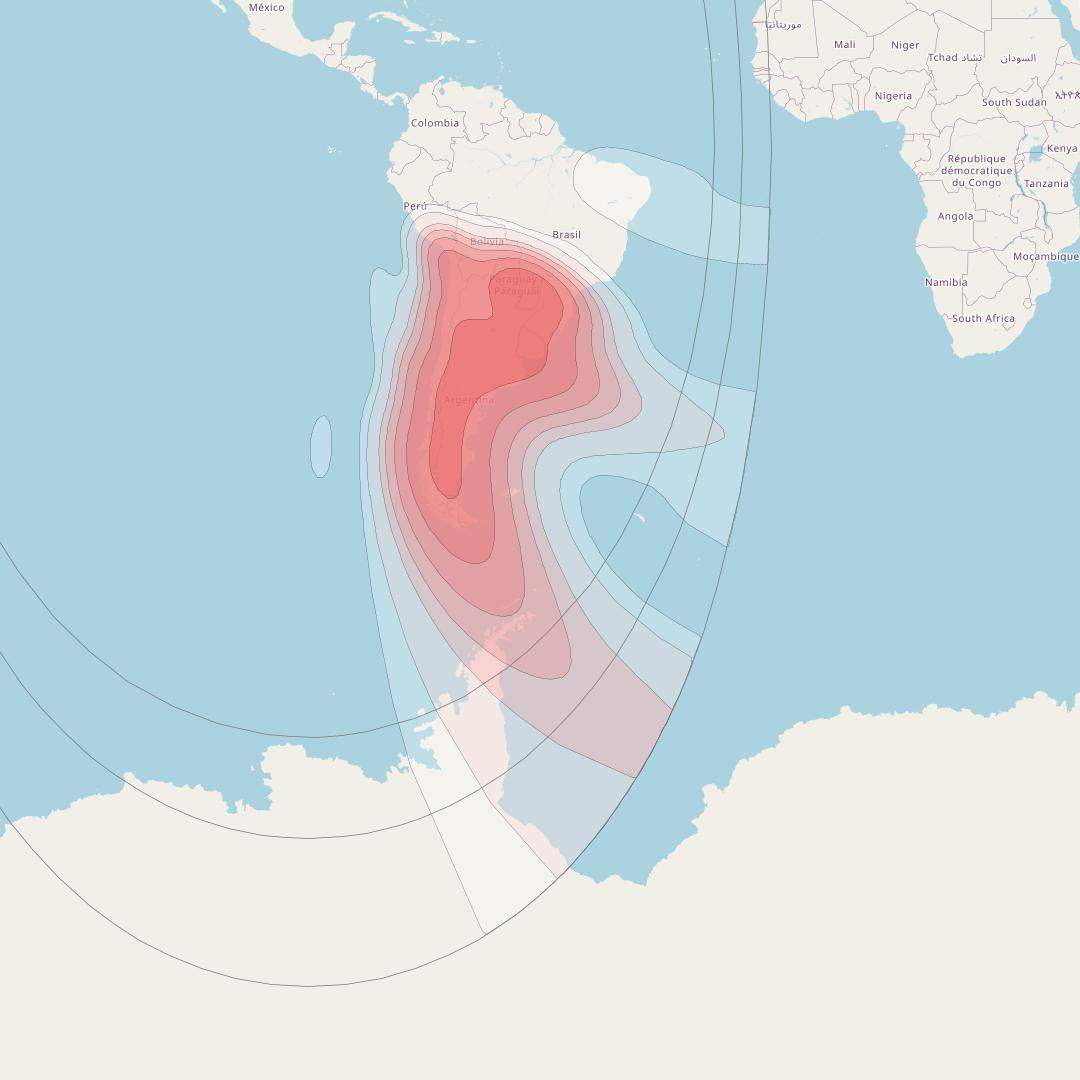 Intelsat 31 at 95° W downlink Ku-band R4RD beam coverage map