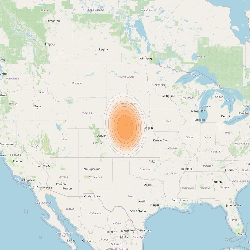 Echostar 19 at 97° W downlink Ka-band G12 Gateway beam coverage map