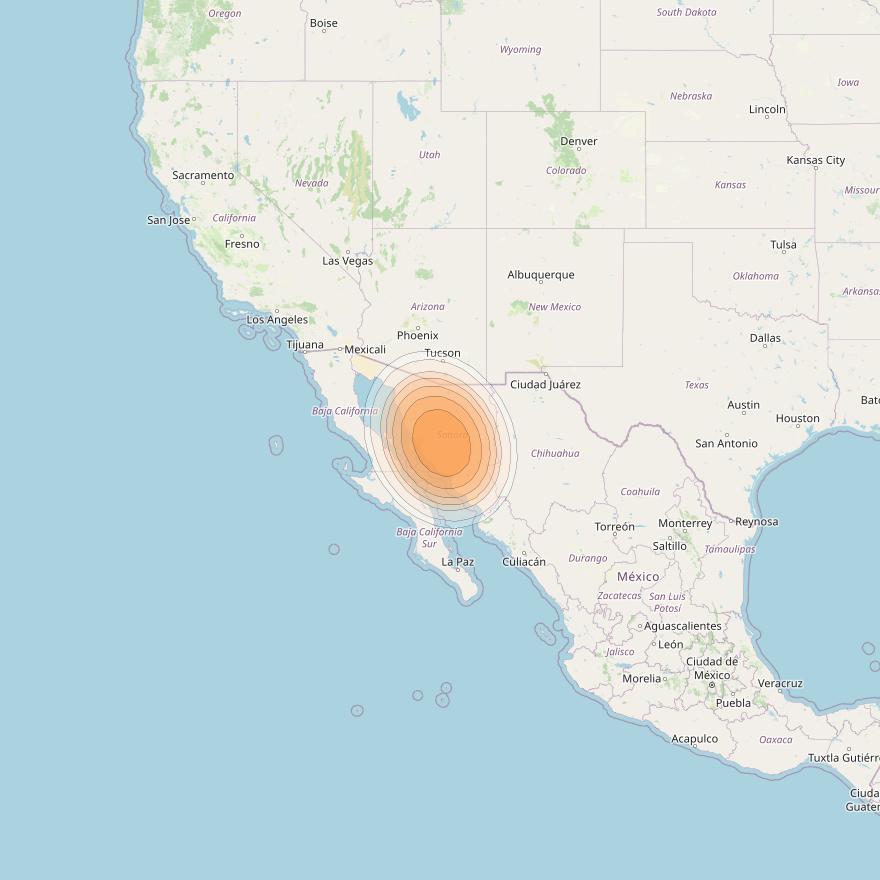 Echostar 19 at 97° W downlink Ka-band G21 Gateway beam coverage map