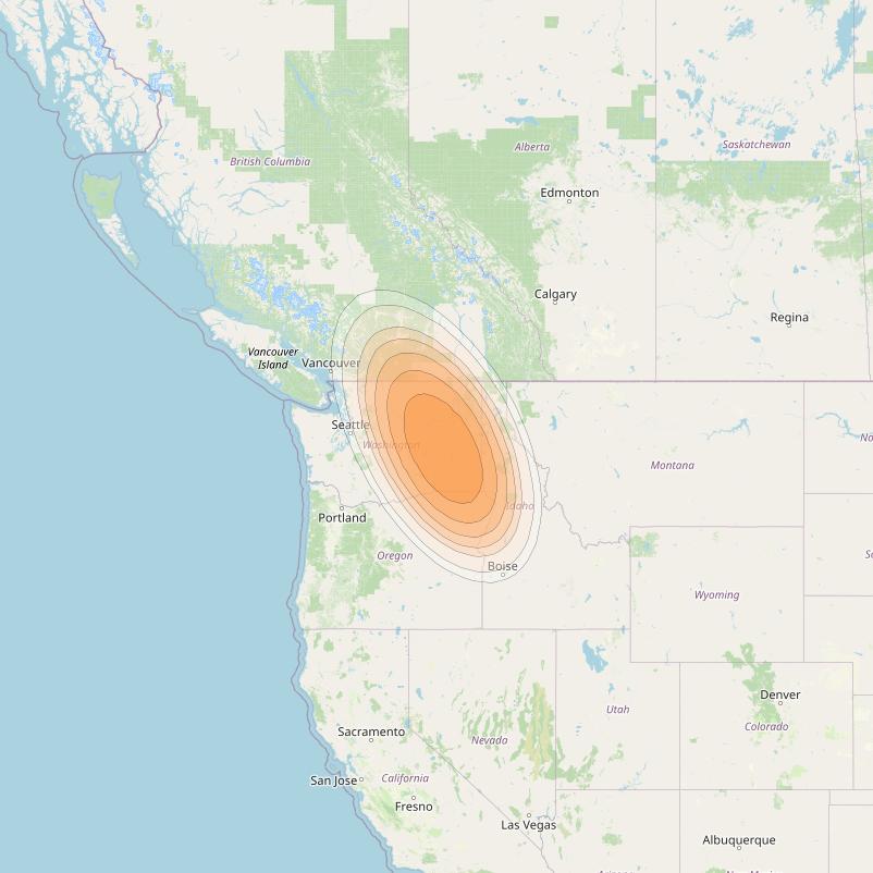 Echostar 19 at 97° W downlink Ka-band U005 User Spot beam coverage map