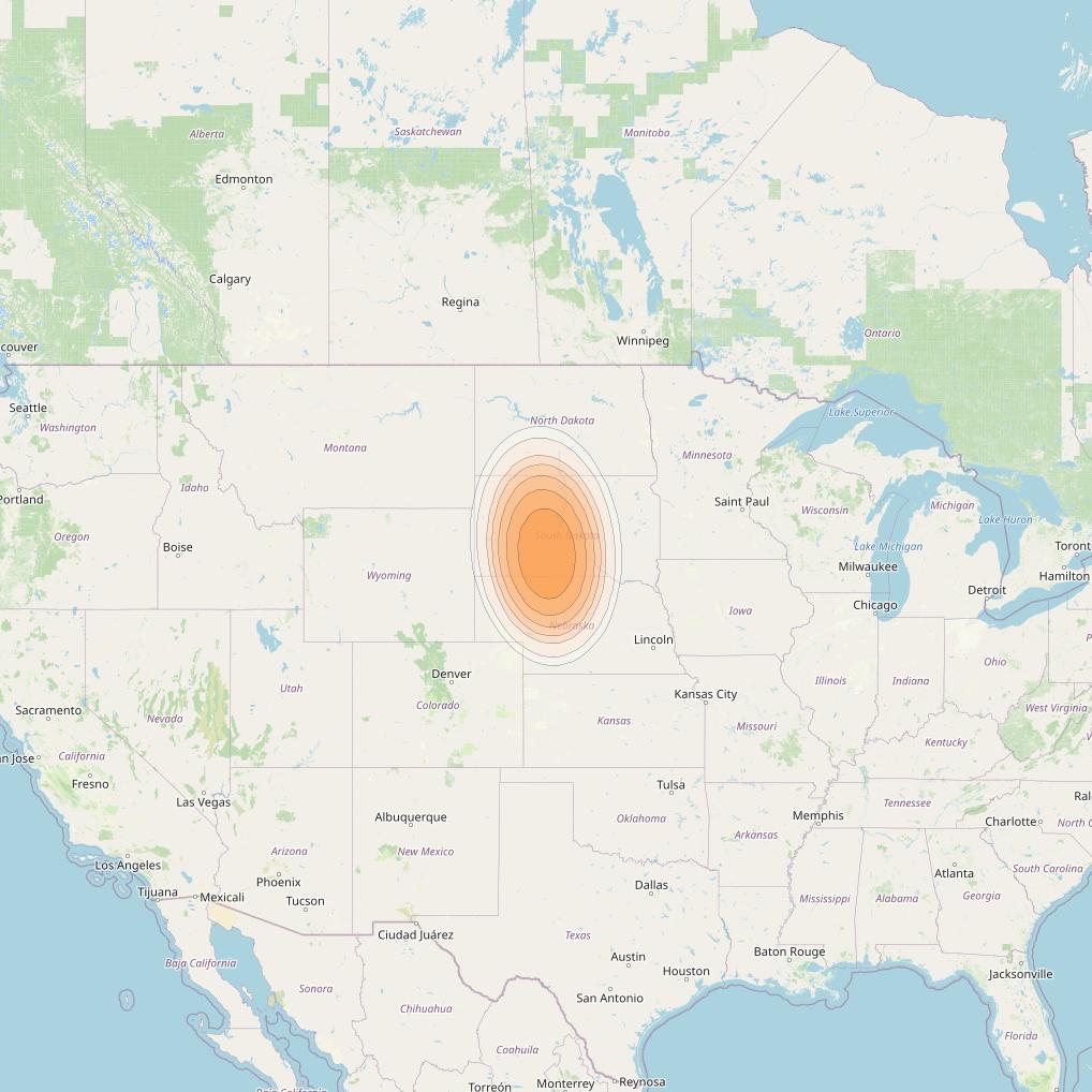 Echostar 19 at 97° W downlink Ka-band U026 User Spot beam coverage map