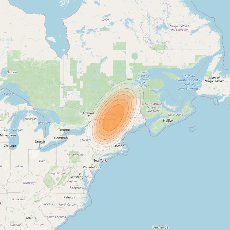 Echostar 19 at 97° W downlink Ka-band U034 User Spot beam coverage map