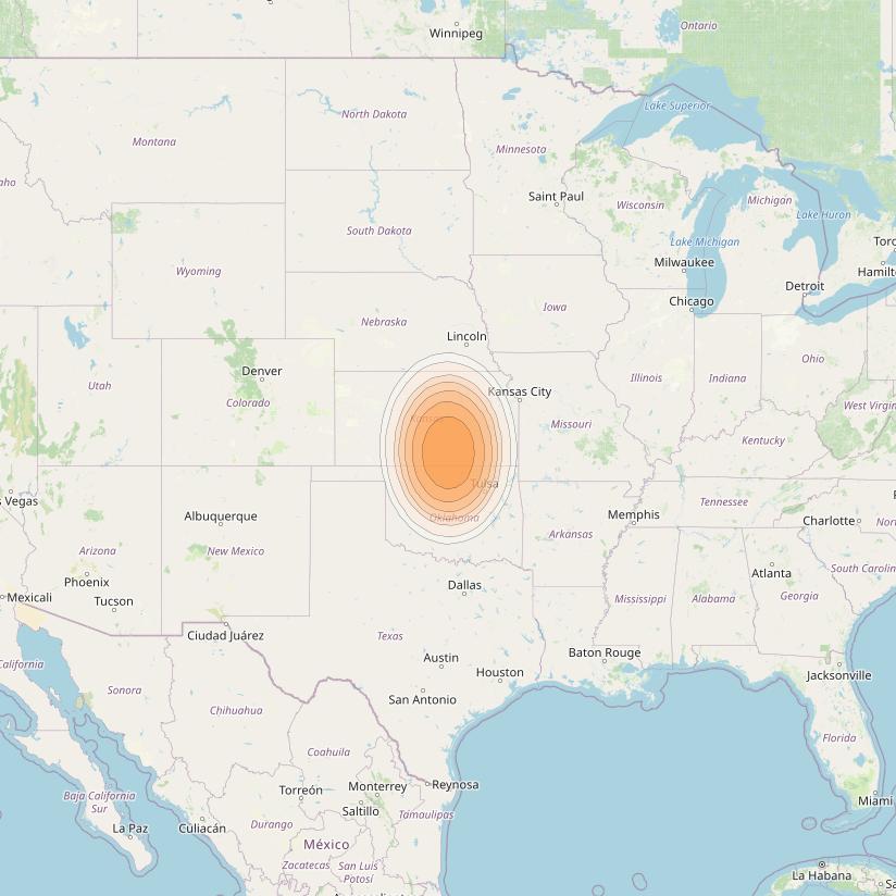 Echostar 19 at 97° W downlink Ka-band U062 User Spot beam coverage map