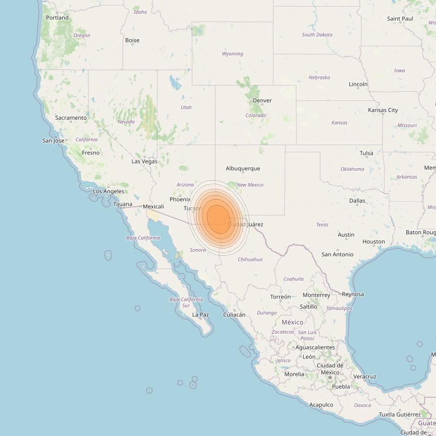 Echostar 19 at 97° W downlink Ka-band U088 User Spot beam coverage map