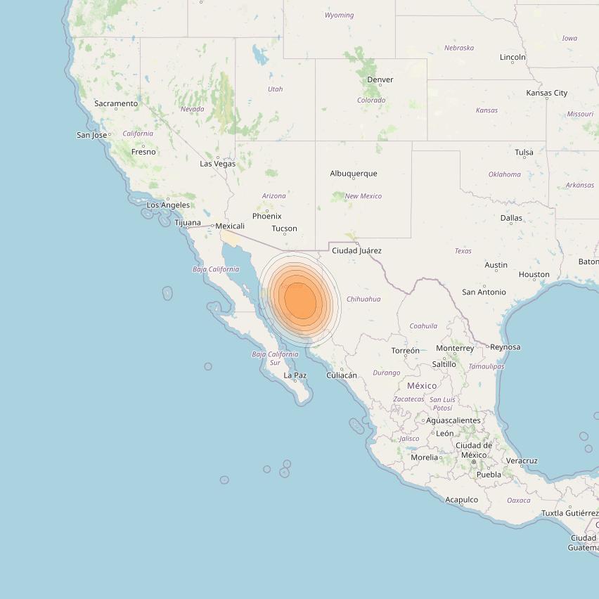 Echostar 19 at 97° W downlink Ka-band U099MX User Spot beam coverage map