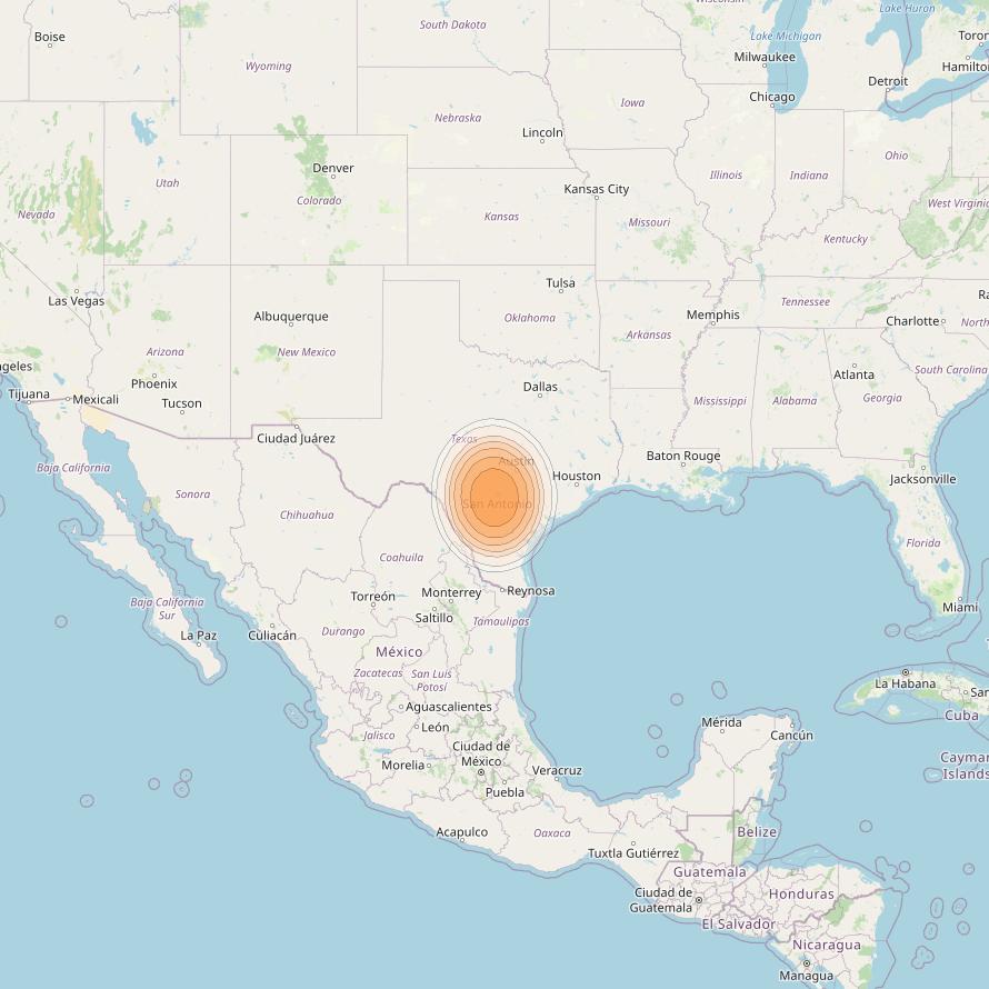 Echostar 19 at 97° W downlink Ka-band U101 User Spot beam coverage map