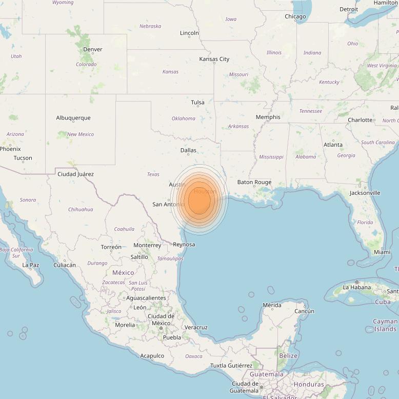 Echostar 19 at 97° W downlink Ka-band U103 User Spot beam coverage map