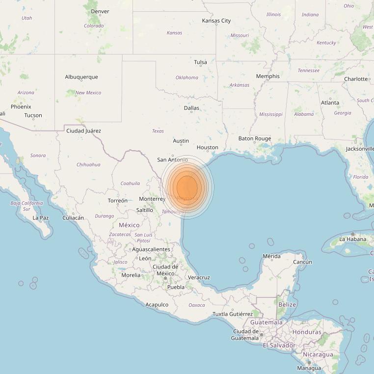 Echostar 19 at 97° W downlink Ka-band U114 User Spot beam coverage map