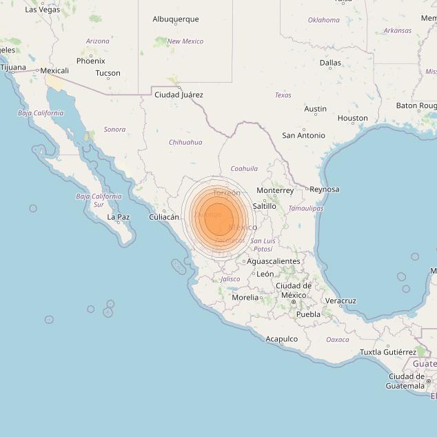 Echostar 19 at 97° W downlink Ka-band U118 User Spot beam coverage map