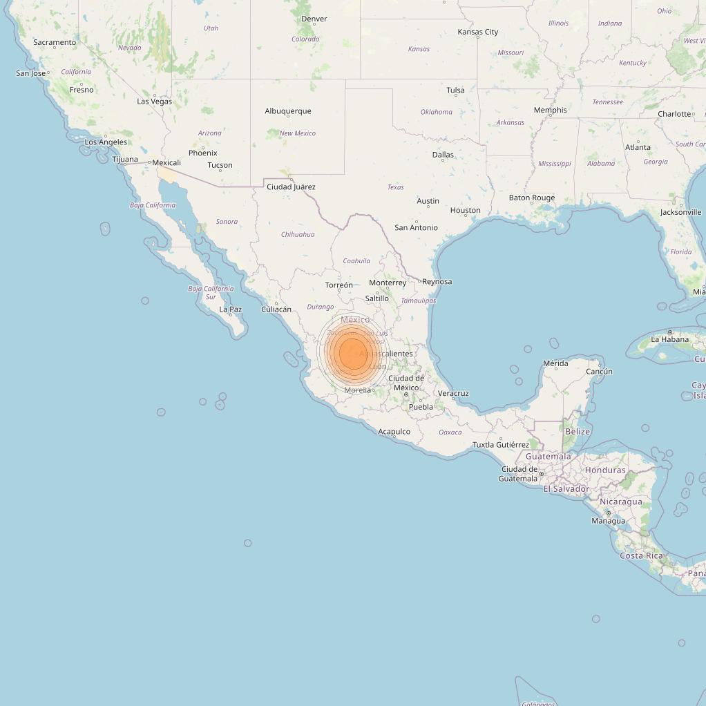 Echostar 19 at 97° W downlink Ka-band U123 User Spot beam coverage map