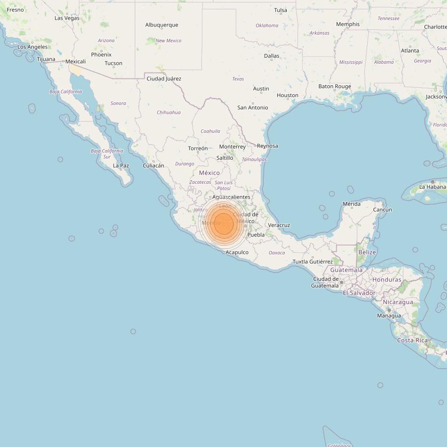 Echostar 19 at 97° W downlink Ka-band U127 User Spot beam coverage map