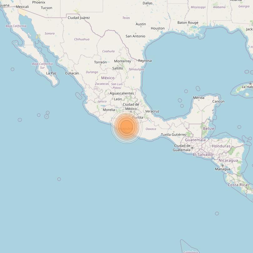 Echostar 19 at 97° W downlink Ka-band U132 User Spot beam coverage map