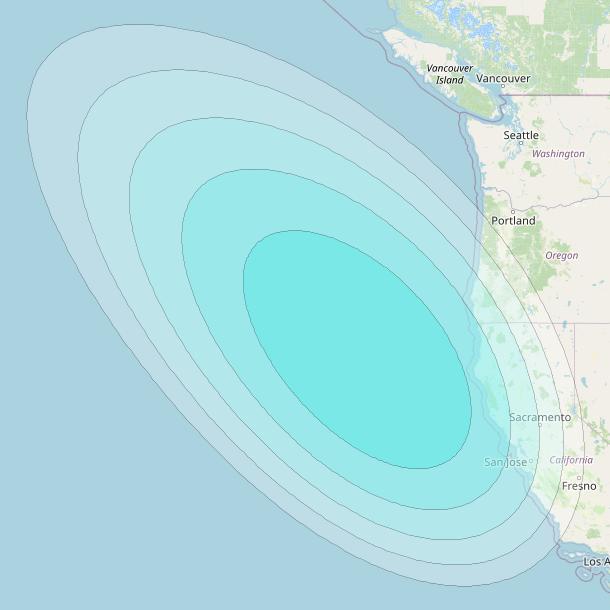 Inmarsat-4F3 at 98° W downlink L-band S052 User Spot beam coverage map