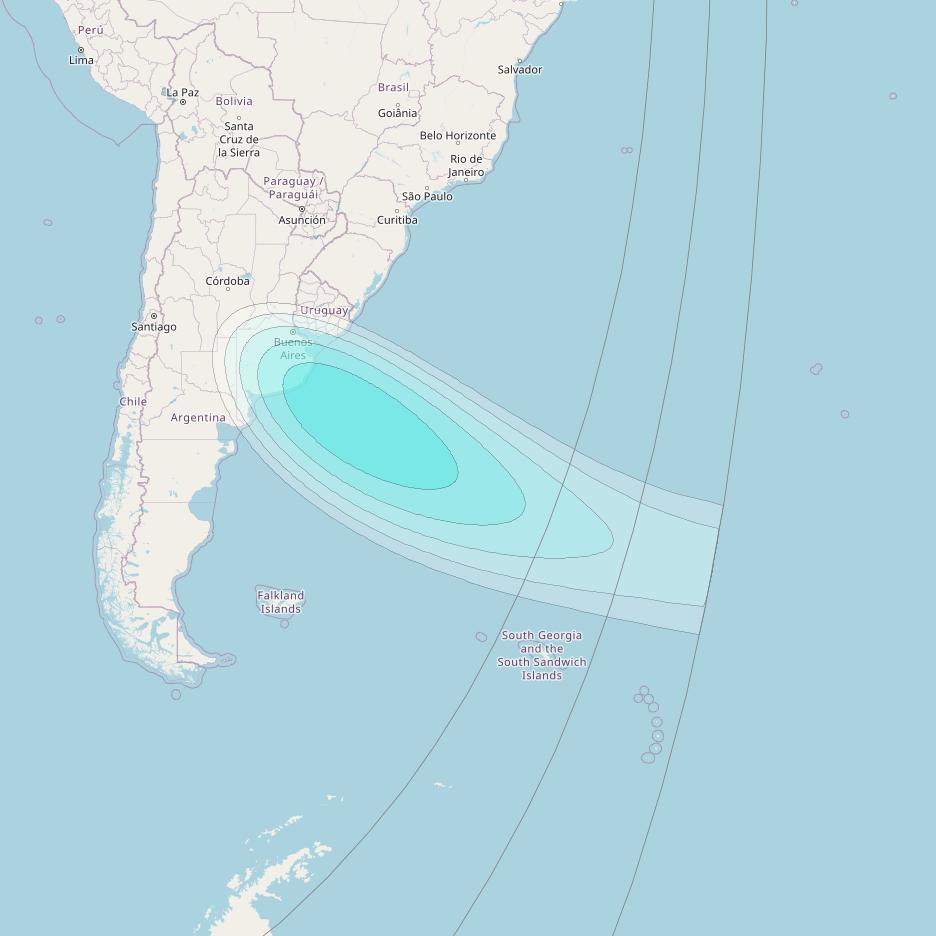 Inmarsat-4F3 at 98° W downlink L-band S155 User Spot beam coverage map