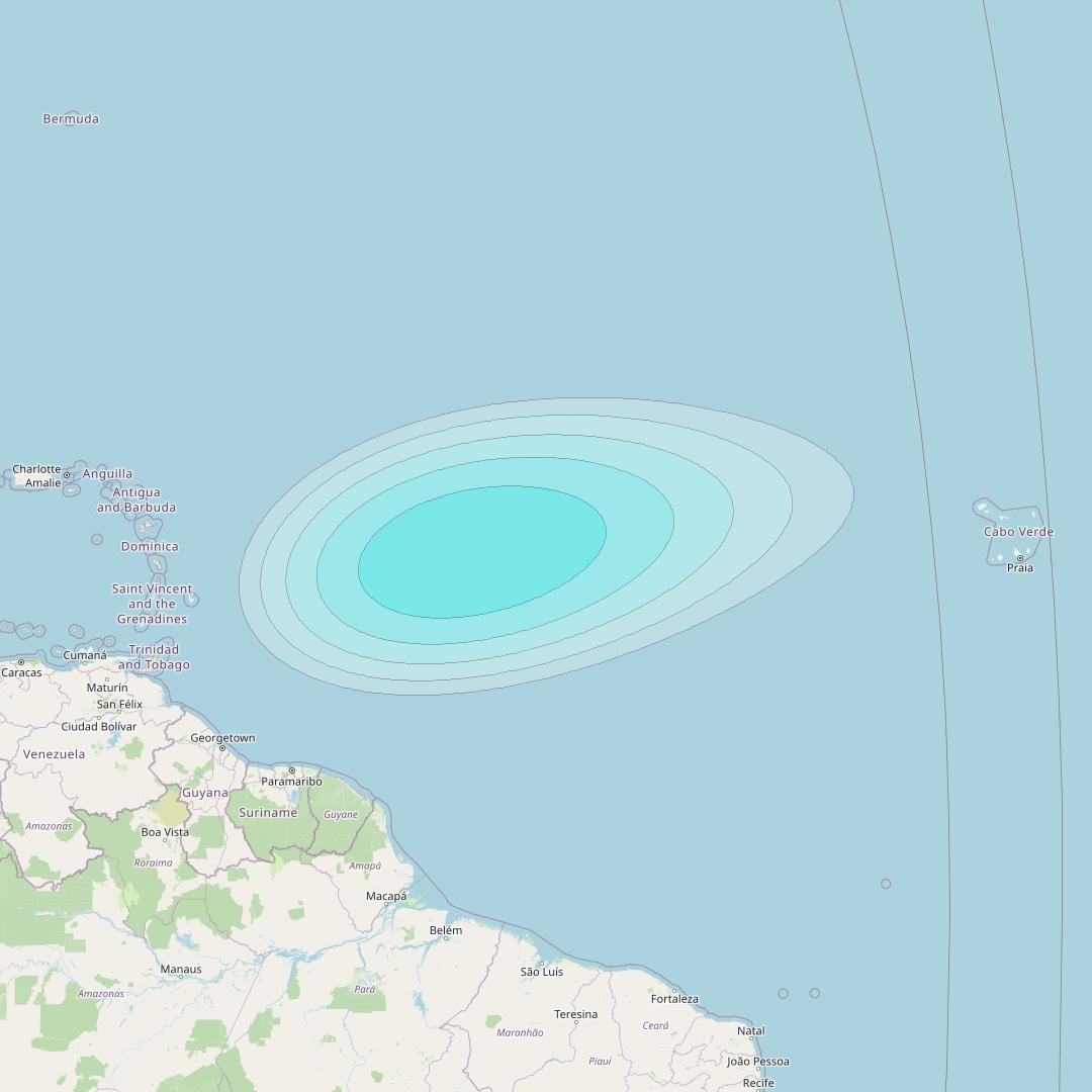 Inmarsat-4F3 at 98° W downlink L-band S185 User Spot beam coverage map